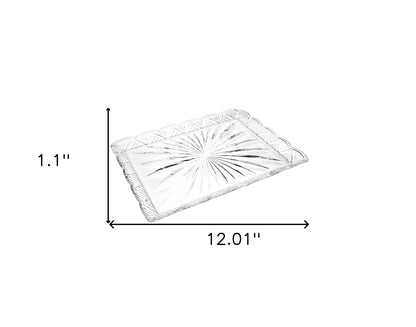 16" Clear Rectangular Crystal Serving Tray - Loft&Timber