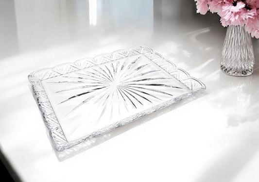 16" Clear Rectangular Crystal Serving Tray - Loft&Timber