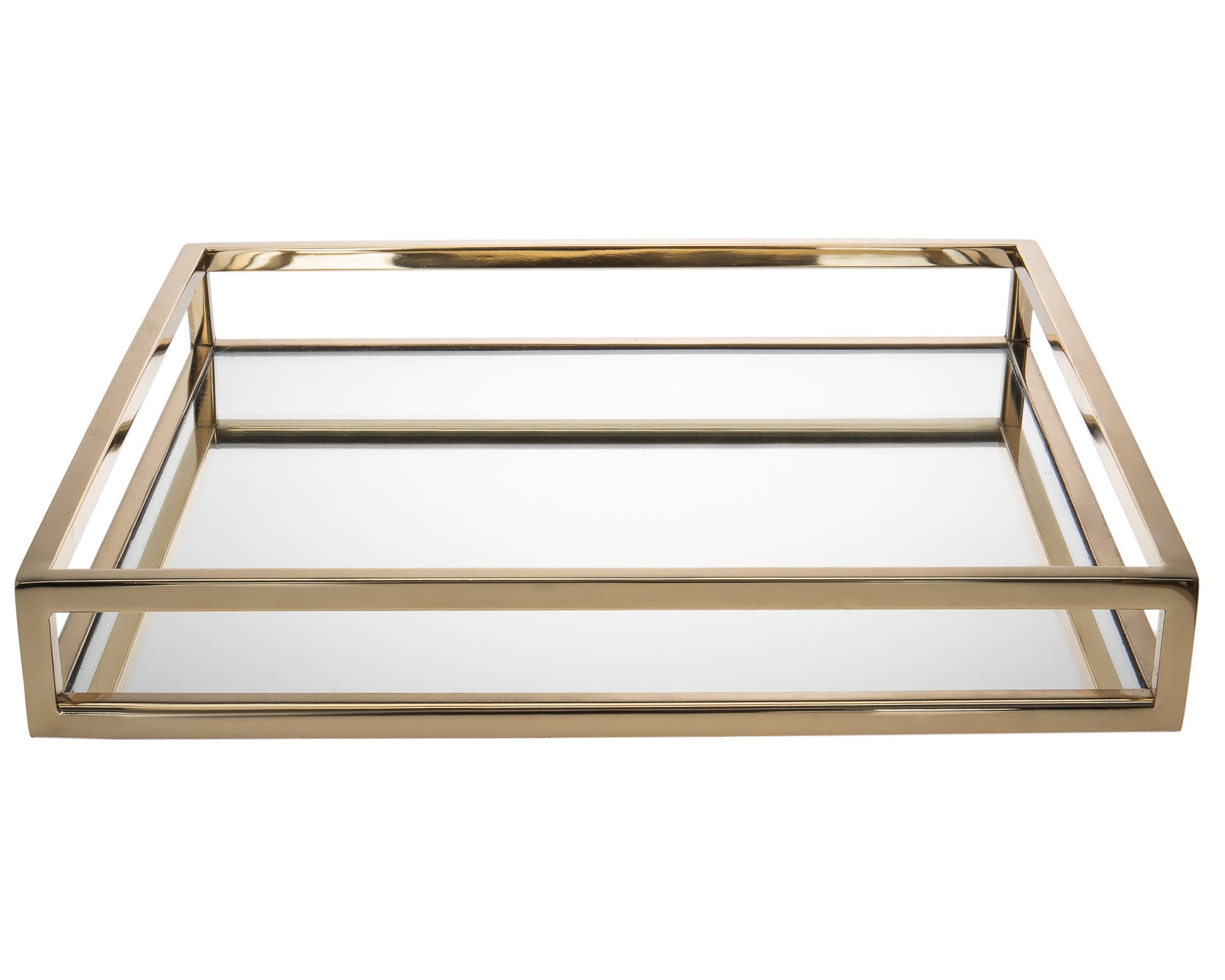 14" Gold Square Metal Serving Tray - Loft&Timber