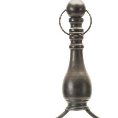 24" Brown Distressed Iron Tabletop Dish Candle Holder - Loft&Timber