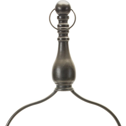 24" Brown Distressed Iron Tabletop Dish Candle Holder - Loft&Timber