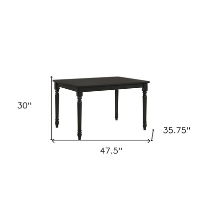 48" Black Solid Wood Dining Table - Loft&Timber