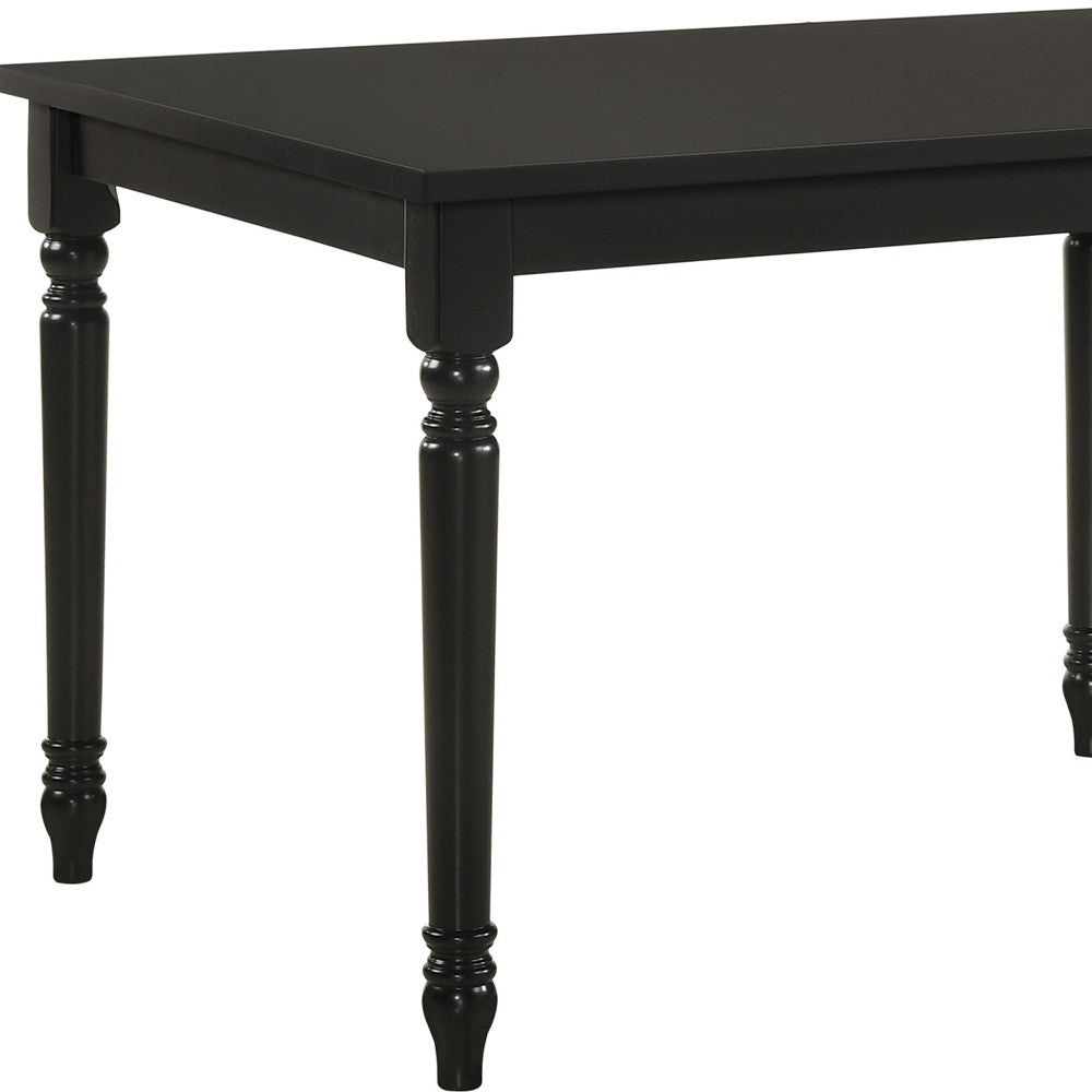 48" Black Solid Wood Dining Table - Loft&Timber