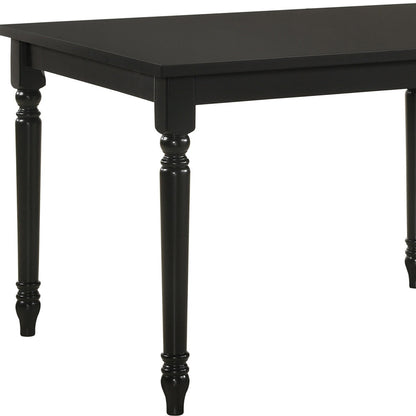 48" Black Solid Wood Dining Table - Loft&Timber