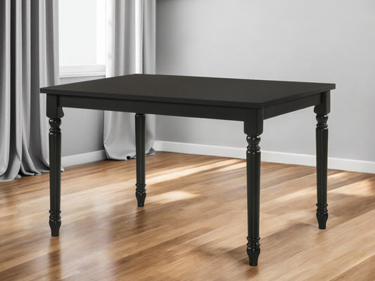 48" Black Solid Wood Dining Table - Loft&Timber