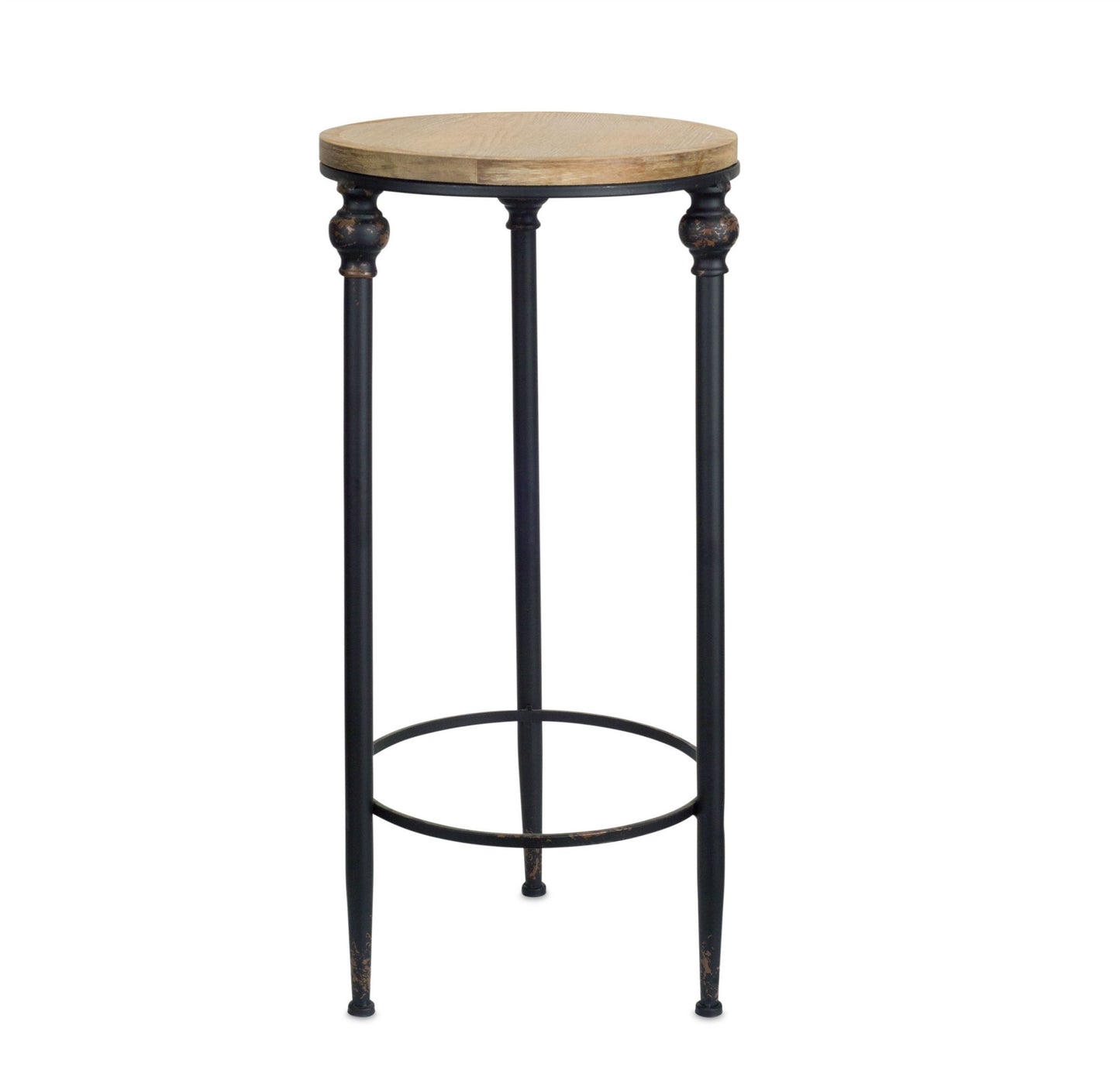 Set of Two 27" Black And Brown Round End Tables - Loft&Timber