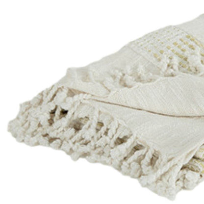 Natural Woven Cotton Throw Blanket - Loft&Timber