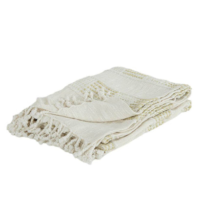 Natural Woven Cotton Throw Blanket - Loft&Timber