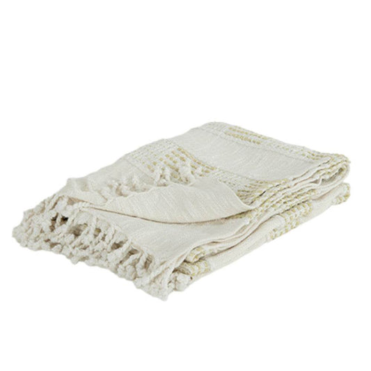 Natural Woven Cotton Throw Blanket - Loft&Timber