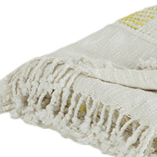 Yellow Woven Cotton Throw Blanket - Loft&Timber
