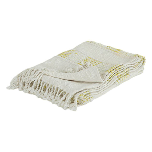 Yellow Woven Cotton Throw Blanket - Loft&Timber