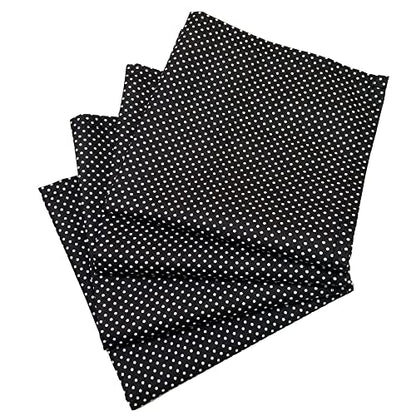 Charlo's Set of 4 Black Polka Dot 100% Cotton Cloth Napkins 15" by 15" Washable Reusable - Loft&Timber