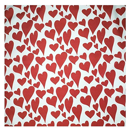 Charlo's Cloth Napkins Set of 4 Heart l 16" by 16" - Red - Loft&Timber