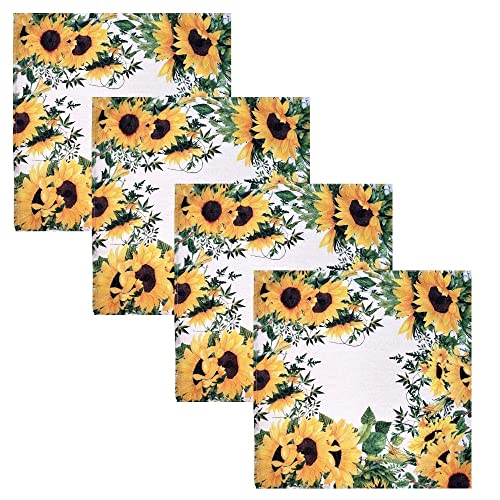 Charlo's Cloth Napkins Set of 4 SunFlower 16" by 16" - Yellow - Loft&Timber
