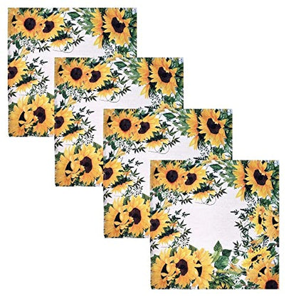 Charlo's Cloth Napkins Set of 4 SunFlower 16" by 16" - Yellow - Loft&Timber