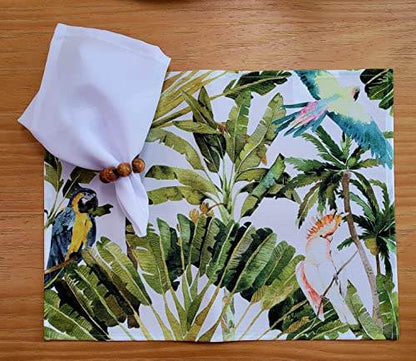 Charlo's Set of 4 Waterproof Rectangular Placemats Brazilian Parrot 17X13 - Loft&Timber