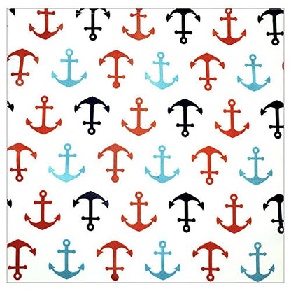 Charlo's Cloth Napkins Set of 4 Anchor of Seas 16" by 16" - White - Loft&Timber