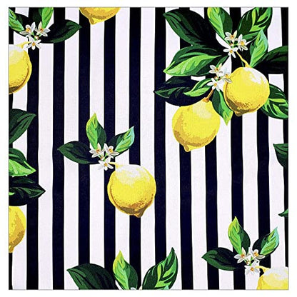 Charlo's Cloth Napkins Set of 4 Charlo's Sicilian Lemon 16" by 16" - Black - Loft&Timber