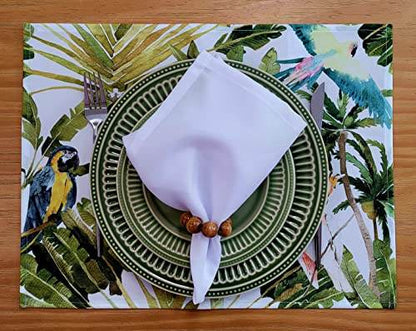 Charlo's Set of 4 Waterproof Rectangular Placemats Brazilian Parrot 17X13 - Loft&Timber