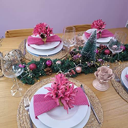 Maison Charlo Set of 4Pink Lilies Flower Celebration Napkin Rings - Loft&Timber