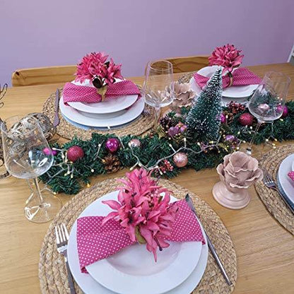 Maison Charlo Set of 4Pink Lilies Flower Celebration Napkin Rings - Loft&Timber