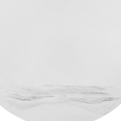 36" White And Black Genuine Marble And Metal Round Coffee Table - Loft&Timber