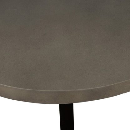 36" Gray And Black Concrete And Solid Wood Round Coffee Table - Loft&Timber