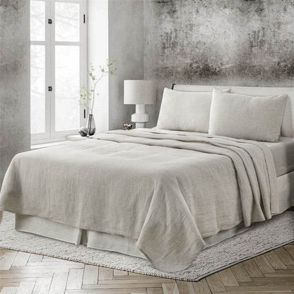 Light Gray Linen King Flat Sheet - Loft&Timber