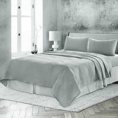Blue Linen Twin Flat Sheet - Loft&Timber