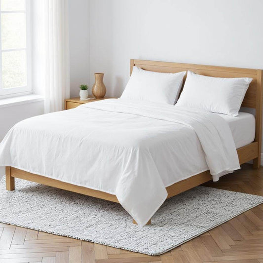 White Linen King Flat Sheet - Loft&Timber