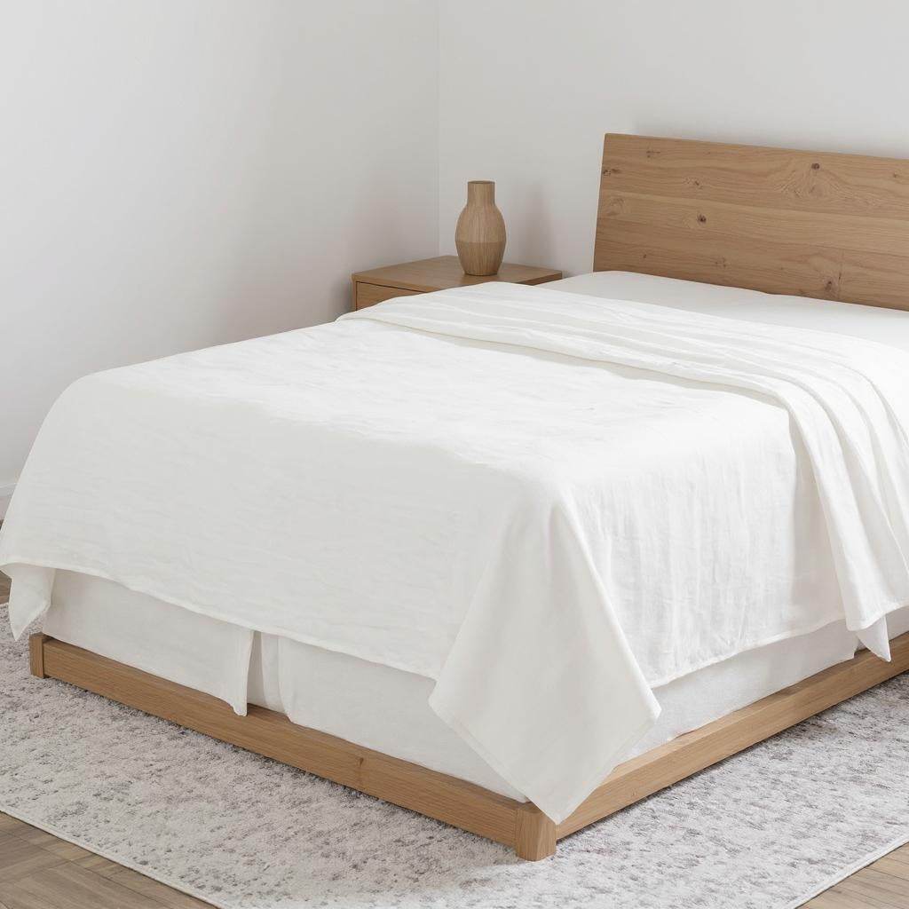 Ivory Linen Twin Flat Sheet - Loft&Timber