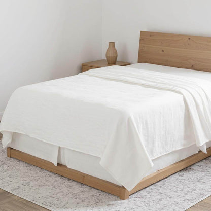 Ivory Linen Twin Flat Sheet - Loft&Timber