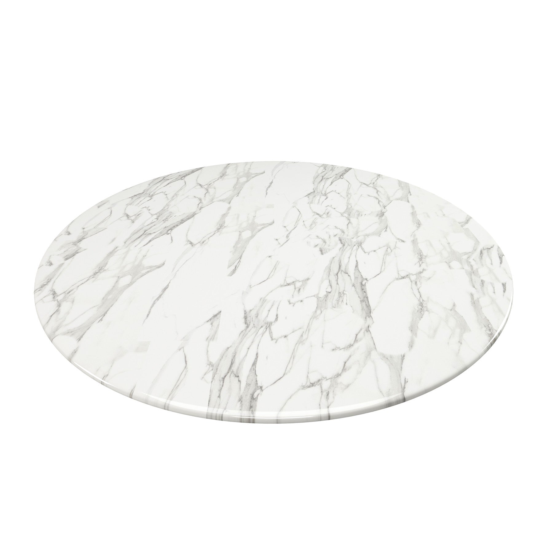 32" White And Black Marble And Metal Dining Table - Loft&Timber