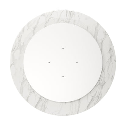 32" White And Black Marble And Metal Dining Table - Loft&Timber