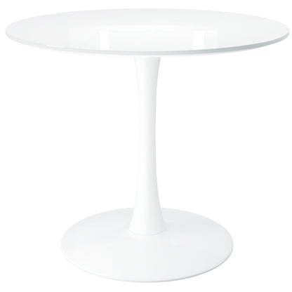 36" White Metal Dining Table - Loft&Timber