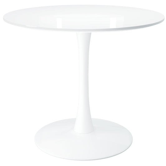 36" White Metal Dining Table - Loft&Timber