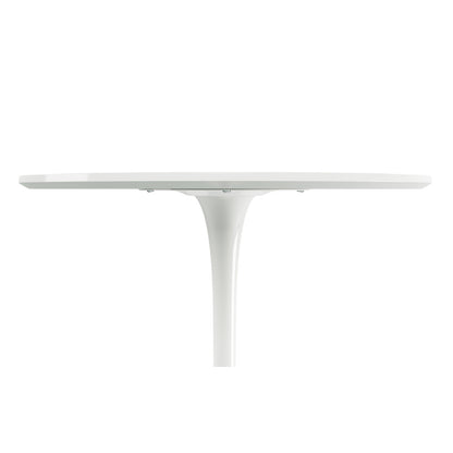 36" White Metal Dining Table - Loft&Timber