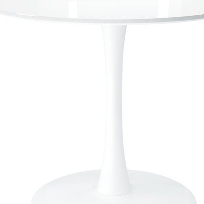 36" White Metal Dining Table - Loft&Timber