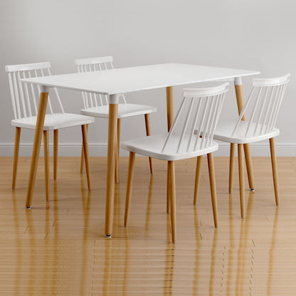 30" White And Natural Solid Wood Dining Table - Loft&Timber