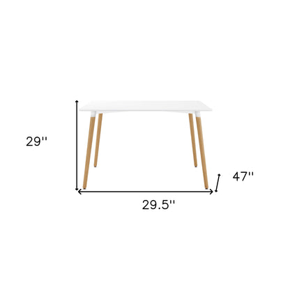 30" White And Natural Solid Wood Dining Table - Loft&Timber