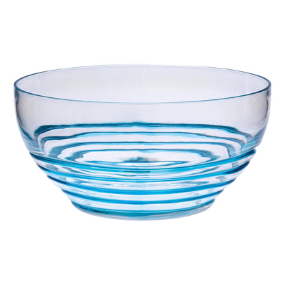 10" Clear and Blue Swirl Acrylic Round Salad Bowl - Loft&Timber