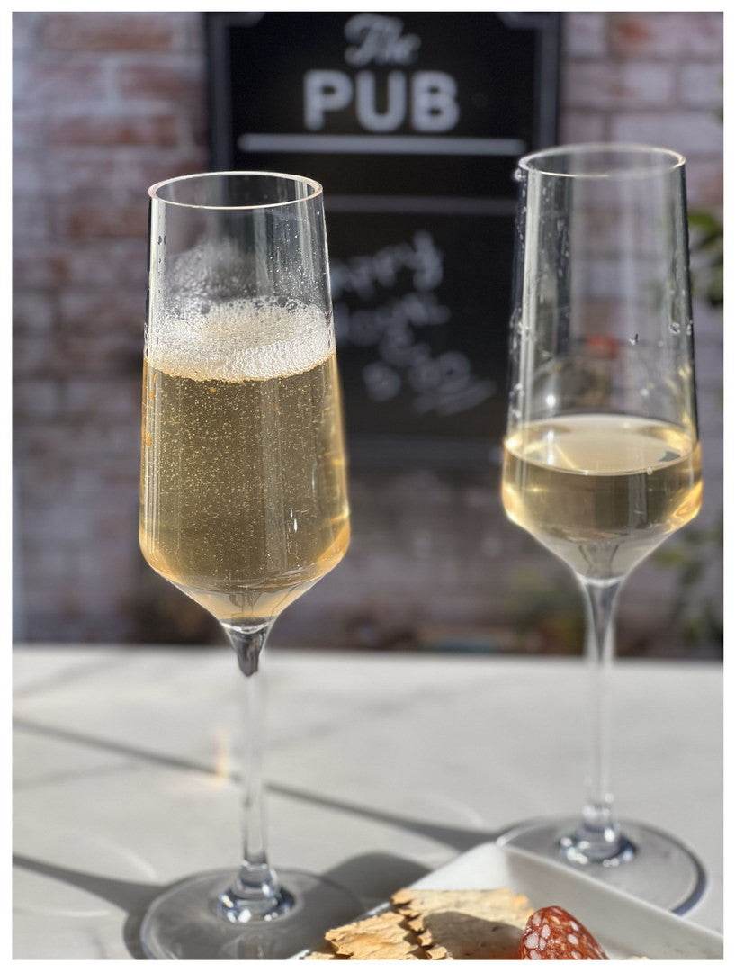 Set of Four Clear Tritan Plastic Stemmed Flutes - Loft&Timber