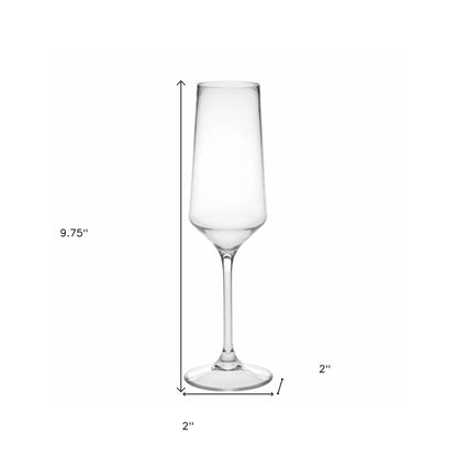 Set of Four Clear Tritan Plastic Stemmed Flutes - Loft&Timber