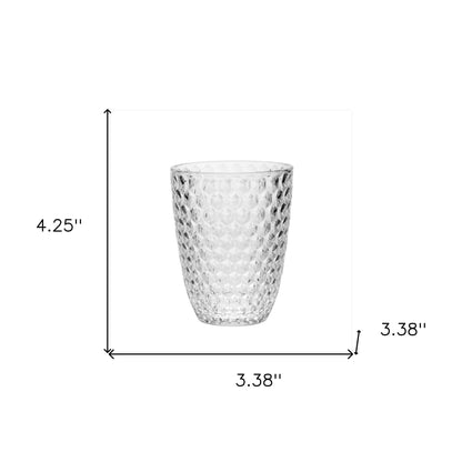 Set of Four Clear Diamond Acrylic Stemless Whiskey Glasses - Loft&Timber