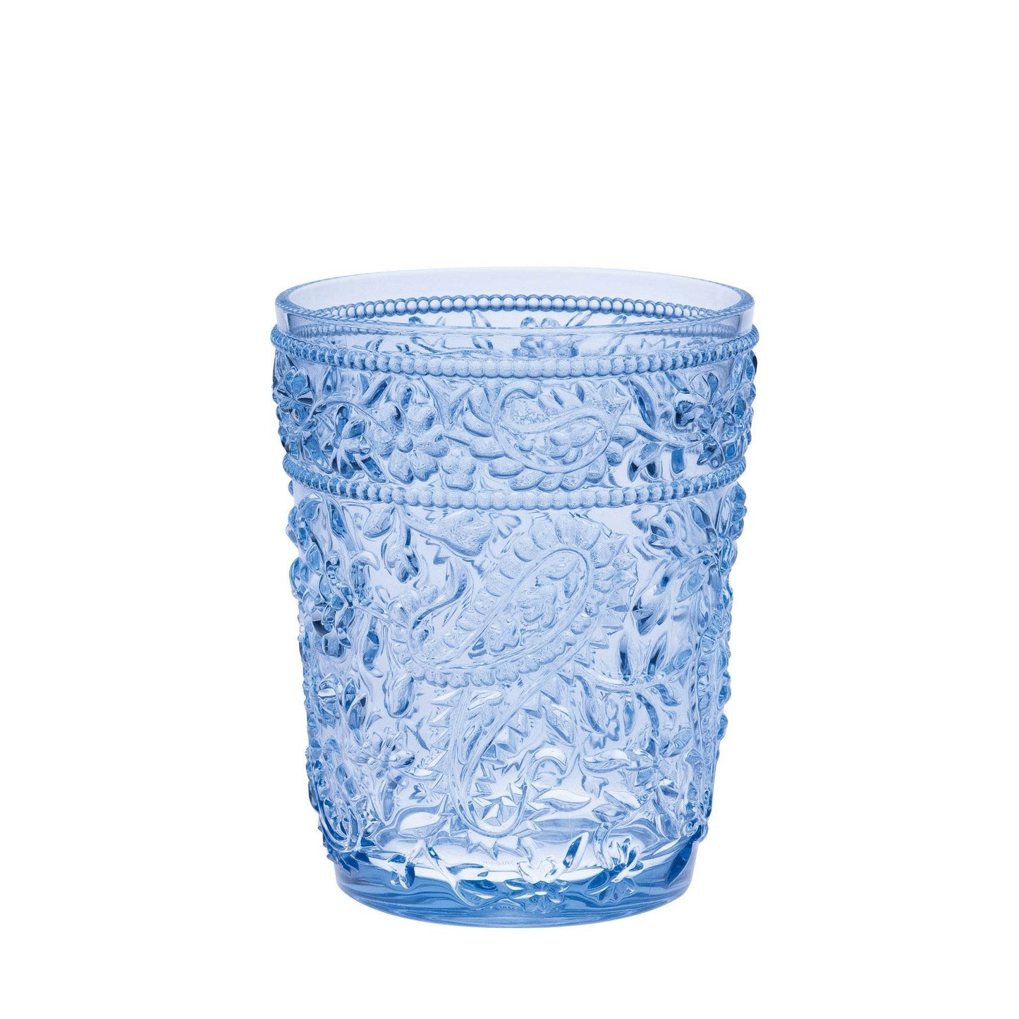 Set of Four Blue Paisley Acrylic Stemless Whiskey Glasses - Loft&Timber