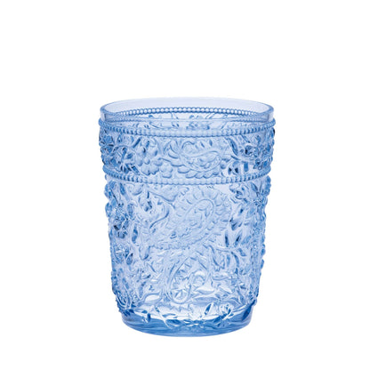 Set of Four Blue Paisley Acrylic Stemless Whiskey Glasses - Loft&Timber
