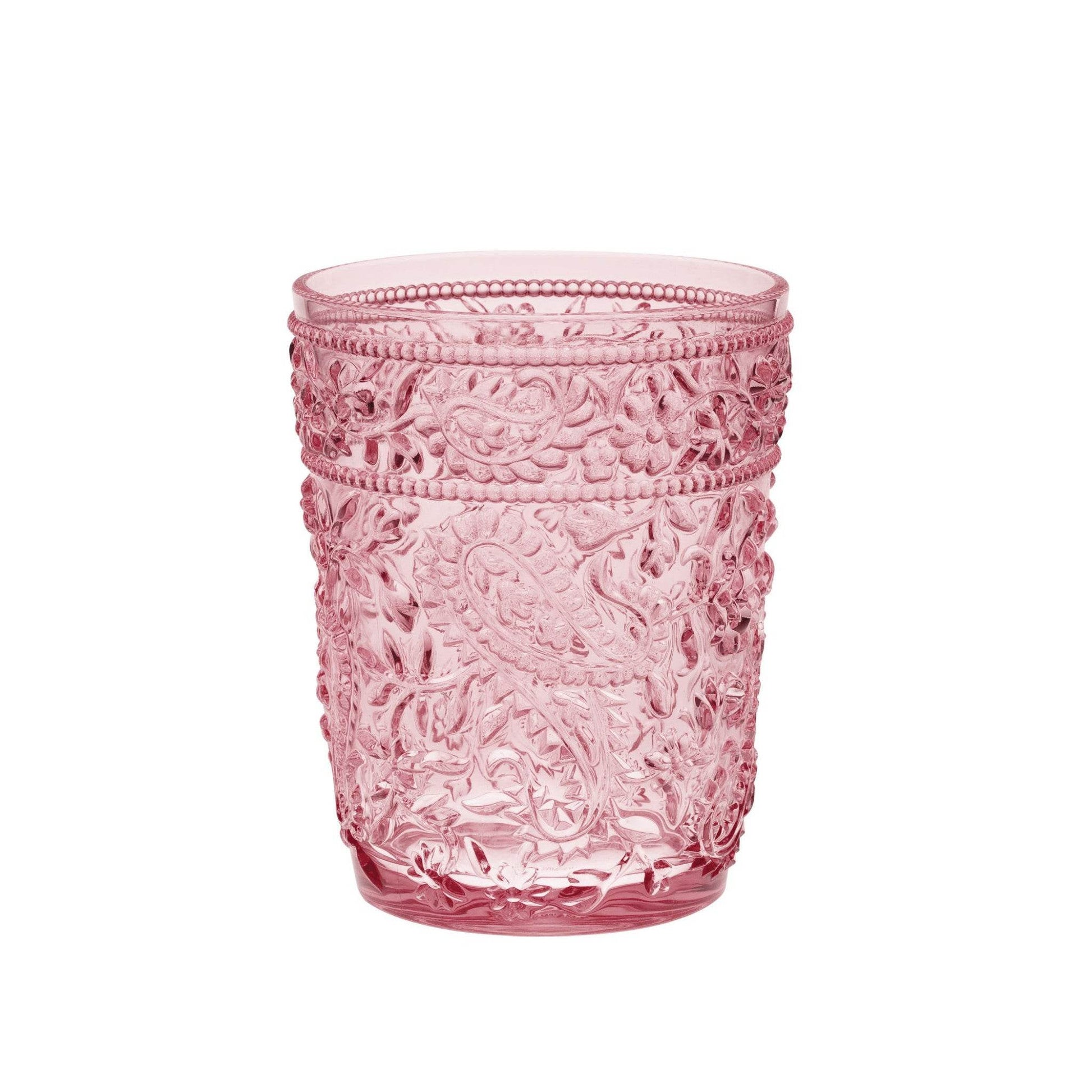 Set of Four Pink Paisley Acrylic Stemless Whiskey Glasses - Loft&Timber