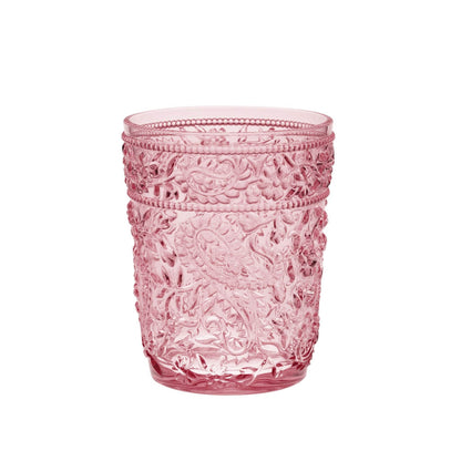 Set of Four Pink Paisley Acrylic Stemless Whiskey Glasses - Loft&Timber