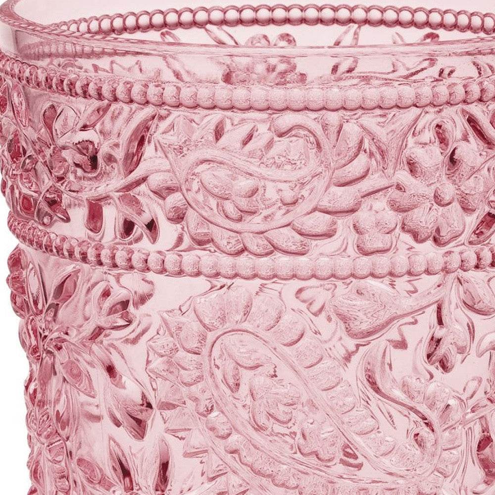 Set of Four Pink Paisley Acrylic Stemless Whiskey Glasses - Loft&Timber