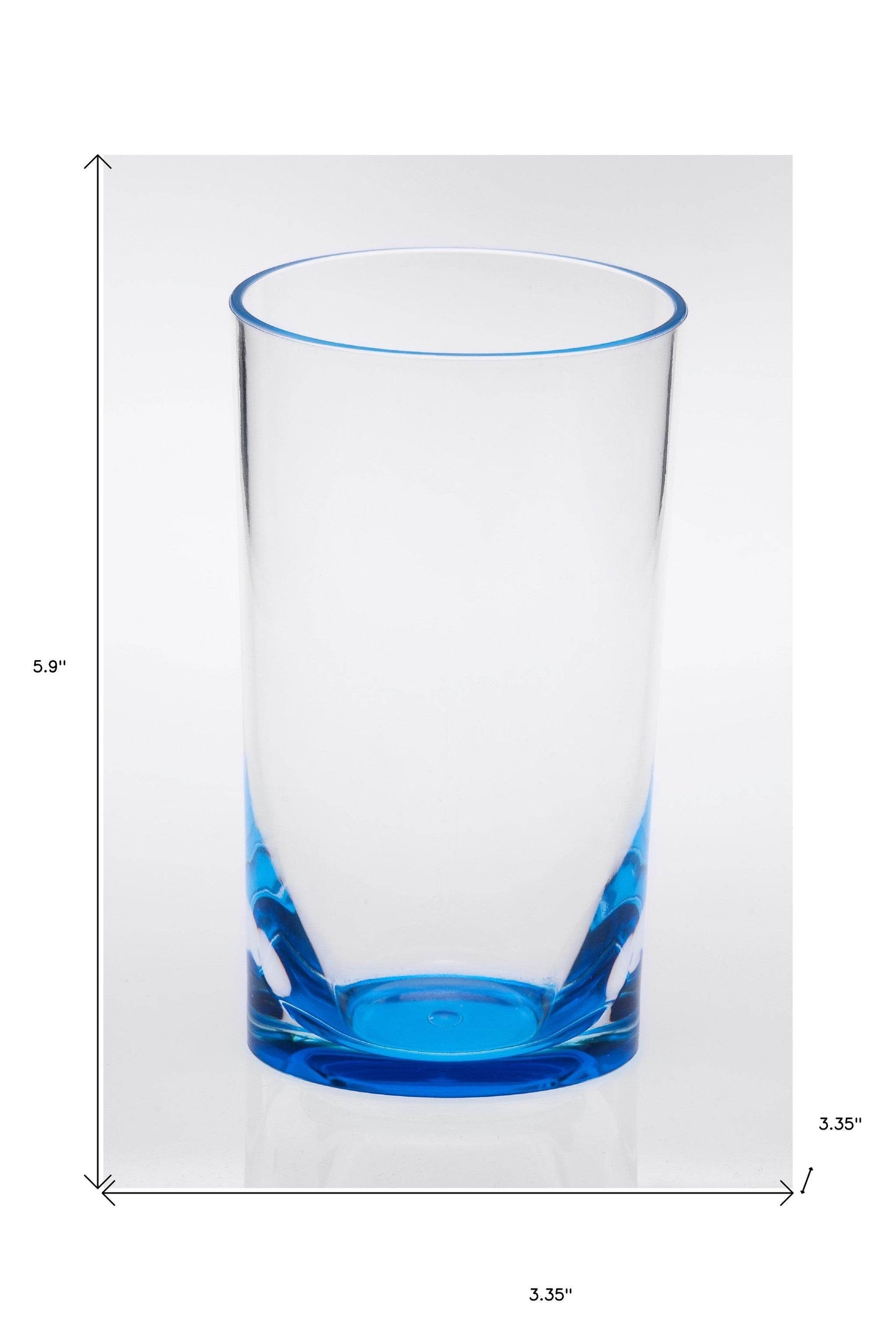 Set of Four Clear and Blue Acrylic Highball Glasses - Loft&Timber